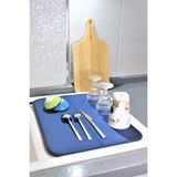 Washmex Bulaşık Kurutma Matı, Mikrofiber Bulaşık Kurutma Örtüsü, Tezgah Üstü Bulaşık Matı, Bulaşık Altlığı - Koyu Lacivert
