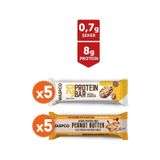 Waspco Protein Bar Best Seller Paket Kurabiye ve Fıstık Ezmeli (10 adet)