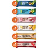 WaspCo Protein Bar Deneme Paketi 6 Adet Karışık Aromalı Sporcu ve Fitness Atıştırmalıkları