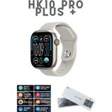 Watch 10 Series HK10 Pro+ Plus Amoled G-Sensör Akıllı Saat Çift Kordon Yapay Zeka Kulaklık Eşleme Çağrı Cevaplama - Krem