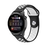 Watch 20mm Spor Delikli Kordon - Beyaz-Siyah