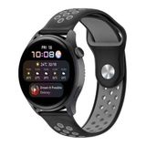 Watch 20mm Spor Delikli Kordon - Siyah-Gri