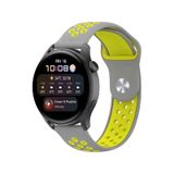 Watch 22mm Spor Delikli Kordon - Gri-Yeşil