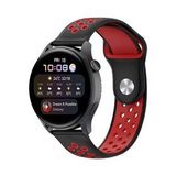 Watch 22mm Spor Delikli Kordon - Kırmızı-Siyah