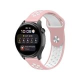 Watch 22mm Spor Delikli Kordon - Pembe-Beyaz
