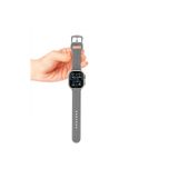 Watch Çizgili Silikon 38 40 41mm Uyumlu 7 Kademeli Sade Saat Kordonu Gri Renkli