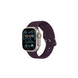 Watch Çizgili Silikon 38 40 41mm Uyumlu 7 Kademeli Sade Saat Kordonu Mor Renkli