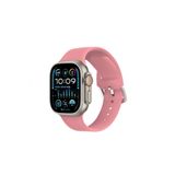 Watch Çizgili Silikon 38 40 41mm Uyumlu 7 Kademeli Sade Saat Kordonu Pembe Renkli