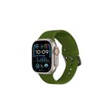 Watch Çizgili Silikon 38 40 41mm Uyumlu 7 Kademeli Sade Saat Kordonu Yeşil Renkli