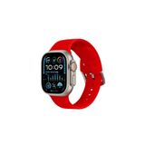 Watch Çizgili Silikon 42 44 45 49mm Uyumlu 7 Kademeli Sade Saat Kordonu Kırmızı Renkli