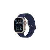 Watch Çizgili Silikon 42 44 45 49mm Uyumlu 7 Kademeli Sade Saat Kordonu Lacivert Renkli