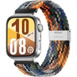 Watch Fit 3 / Fit 4 Uyumlu Solo Loop Örgü Kumaş Kordon – Metal Klipsli, Ayarlanabilir, Yumuşak ve Hafif Bileklik - Kamuflaj
