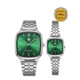Watch of Royal Çift Saati Classic Time Silver Yeşil Kol Saati