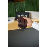 Watch Of Royal HAKİKİ DER ÇİFT TARAFLI KOYU KAHVERENGİ-SİYAH KEMER