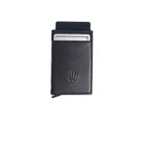 Watch Of Royal Hakiki Deri Siyah 12 Kart Kapasiteli RFID Korumalı Mekanizmalı Kartlık