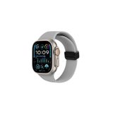 Watch Silikon Mıknatıslı Şık Sade Görünüm 38 40 41mm Uyumlu Saat Kordonu Gri