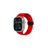Watch Silikon Mıknatıslı Şık Sade Görünüm 38 40 41mm Uyumlu Saat Kordonu Kırmızı