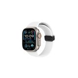 Watch Silikon Mıknatıslı Şık Sade Görünüm 42 44 45 49mm Uyumlu Saat Kordonu Beyaz