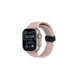 Watch Silikon Mıknatıslı Şık Sade Görünüm 42 44 45 49mm Uyumlu Saat Kordonu Pudra Pembe