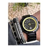 WATCHOFROYAL 3ATM Aquarecer Çelik Kordonlu Hardlex Mineral Cam Siyah Kol Saati