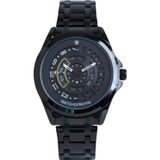 WATCHOFROYAL 3ATM Speedmaster Çelik Kordonlu 316L Çelik Kasa Hardlex Mineral Cam Sarı Siyah Unisex Kol Saati