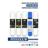 Water Global 5 Li Kapalı Kasa Filtre Seti 80 Gpd Membran Coconut Post Karbon Üreticiden 5'Li Filtre Seti