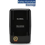 Water Global Su Arıtma Cihazı Kapalı Kasa | Ro Ters Ozmos Sistem | Dahili 8l Çelik Tank | Siyah (Üreticiden)