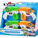 Water Small Stealth Soaker 4’lü Paket, Kompakt & Eğlenceli Su Tabancası - Yeşil - Turuncu
