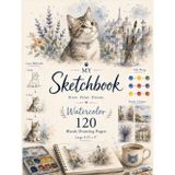 Watercolor Cat Sketchbook: 120 Blank Drawing Pages | Learn, Practice & Create Large 8.25 x 11 Inches