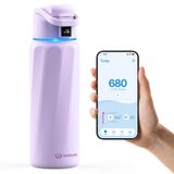 WaterH BOOST Akıllı Su Şişesi İzleyici, Su İçmek İçin Hatırlatıcı, 32 oz | Çift Duvar Vakum Yalıtımlı Paslanmaz Çelik, BPA İçermez, Sızdırmaz, Ofis için Geniş Ağız, Okula Dönüş Malzemeleri