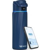 WATERH Su İçmeyi Hatırlatan Akıllı Su Şişesi, 24 oz BPA İçermeyen Paslanmaz Çelik Vakum Yalıtımlı Su Şişesi, APP'li Geniş Ağızlı Su Takip Şişesi, Hediye için İdeal - Mavi