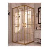 Waterline Duşakabin Kare Gold Profil Karolaj Desen 5 mm Temperli Cam H190 cm