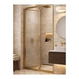 Waterline Duşakabin Ön Cephe Katlanır Akordiyon Kapı Gold Profil Buzlu 4mm Temperli Cam H190