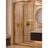 Waterline Ön Cephe Katlanır Akordiyon Kapı Gold Profil Karolaj Desen 4mm Temperli Cam H190 - Altın - 96
