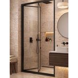 Waterline Ön Cephe Katlanır Akordiyon Kapı Siyah Profil 4mm Temperli Cam H190 - 77 cm