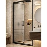 Waterline Ön Cephe Katlanır Akordiyon Kapı Siyah Profil WT-1024 Desen 4mm Temperli Cam H190 - 91