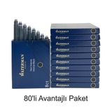 Waterman dolma kalem kartuşu mürekkebi siyah 80’li paket (S0110850)