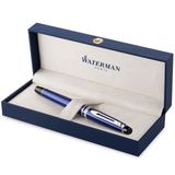 Waterman Expert Tükenmez Kalem | Mavi Krom Süslemeli| İnce Uçlu | Siyah | Hediye Kutusu