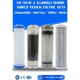 Watermelon 10 Inch 4 Aşamalı Yedek Filtre Seti (Yıkanabilir, Gac, Silifoz, Blok) ile Etkili Filtrasyon