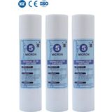 Watermelon Açık Kasa Su Arıtma Cihazı 10 Inç 5 Mikron Sediment Spun Filtre (Toz,Tortu Filtre) 3 Adet