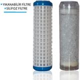 Watermelon Daire Bina Sayaç Girişi 10" İnc 2 Aşama ( Yıkanabilir , Silifoz ) Yedek Filtre Seti