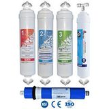 Watermelon Kapalı Kasa 12 Inç Su Arıtma Cihazı Filtresi 5 Aşamalı 80 Gpd King Membranlı Inline Filtre Seti