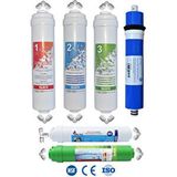 Watermelon Kapalı Kasa 12 Inç Su Arıtma Cihazı Filtresi 6 Aşamalı 80 Gpd King Membranlı Inline Filtre Seti
