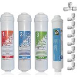 Watermelon Kapalı Kasa 12 Inç Su Arıtma Cihazı Filtresi Inline 4 Aşamalı Set