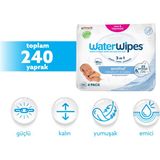 Waterwipes BIO 240 Yaprak Islak Mendil 4x60 Yenidoğan İçin Dermatolojik Olarak Test Edilmiş - 1