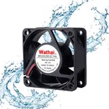 Wathai 60mm x 25mm 12V Su Geçirmez Küçük Fan Çift Top Yüksek Hızlı DIY Soğutma RV Buzdolabı, Bilgisayar Kasası, Jeneratör, Bitki Tankı veya Teraryum IP67 2 Paket