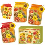 WATINC Fall Thankful Jar Craft Kit - Kendi Kabak Yapraklarınızı Yapın Fındık Şekeri Mason Kavanoz, 30 Adet Kendin Yap Şükran Günü Şükran Kağıt Dekor El Sanatları Malzemeleri Ev Okul Çocuklar için