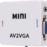Watris Veiyi Video Dönüştürücü, 480P Mini AV - VGA Adaptörü, Kompozit TV Set Üstü Kutu Ses Video Dönüştürücü (Beyaz)