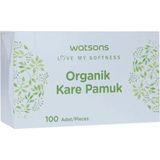 Watsons 100 Adet Organik Kare Pamuk Kutu