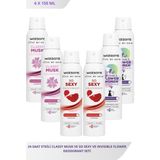 Watsons Classy Musk, So Sexy ve Invisible Flower 150 ml Pudrasız Deodorant Seti 6 Adet